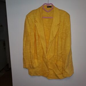 Vintage Royce Ltd. NY Yellow Lightweight Linen Look Blazer S14 Made in USA